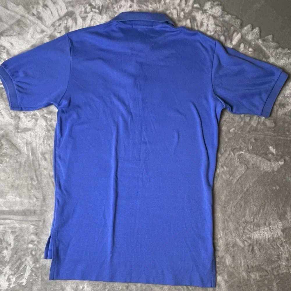 Polo Ralph Lauren Mens Blue Golf Crest Plaid Placket Polo Shirt Small